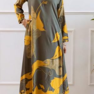 Light Green & Orang Color Printed Kurta with Pant